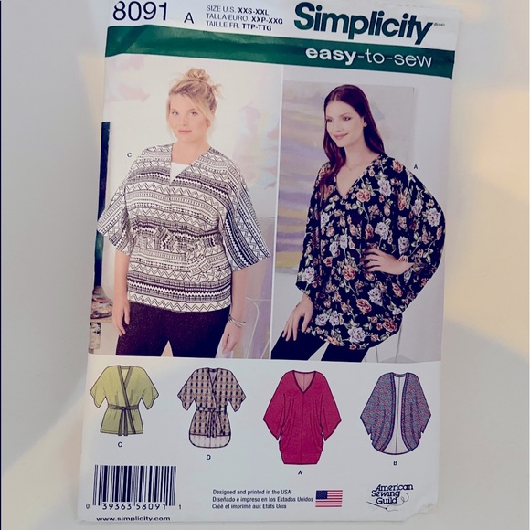 Simplicity Pattern 8091 Easy to Sew Kimono - Picture 1 of 7